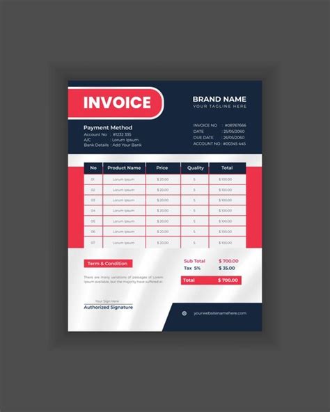 Premium Vector Invoice Design Template For Your Business