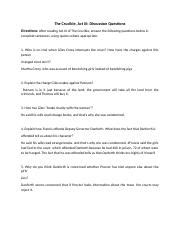 Act 3 Questions Docx The Crucible Act III Discussion Questions