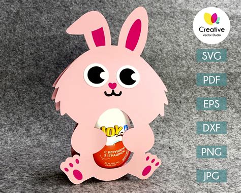 Bunny Egg Holder Svg Png Dxf Pdf Cut Files Creative Vector Studio