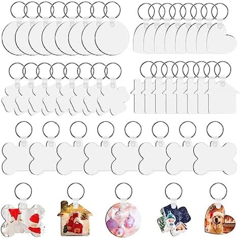 Duufin Pcs Sublimation Keyring Blanks Set With Pcs Heat Transfer