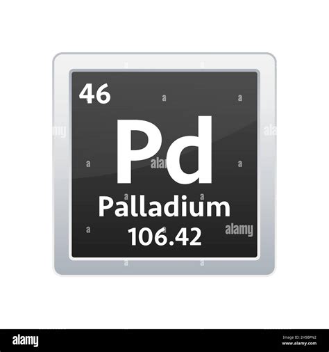 Palladium Symbol Chemical Element Of The Periodic Table Vector Stock Illustration Stock Vector