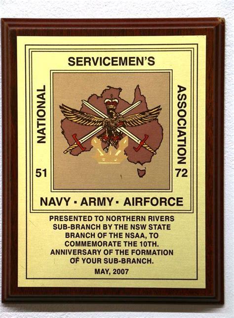 10th Anniversary Of National Servicemen`s Association Sub Branch Monument Australia