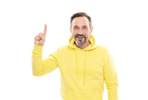 Premium Photo Handsome Mature Man With Beard And Moustache In Hoody