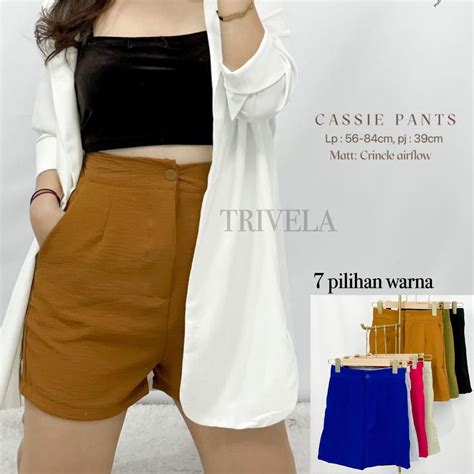 Jual Celana Pendek Premium Cringkle Airflow Cassie Crinkle Hotpants