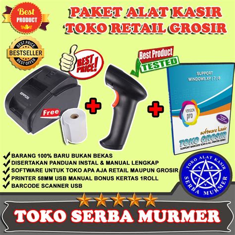 Jual Paket Pos Alat Kasir Printer Thermal Barcode Scan Plus