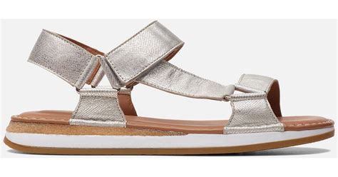 Clarks Craftsun Sport Metallic Leather Sandals In White Lyst Uk