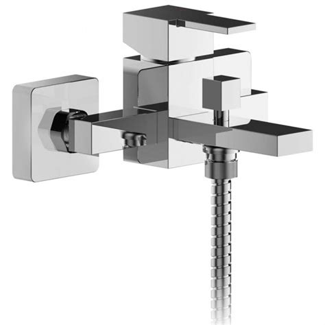 Nuie Sanford Chrome Wall Mounted Bath Shower Mixer Tap With Kit SAN316