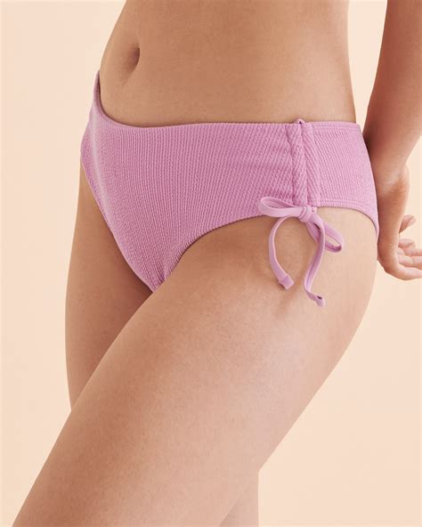 Tropik Textured Side Tie Cheeky Bikini Bottom Lilac Bikini Village