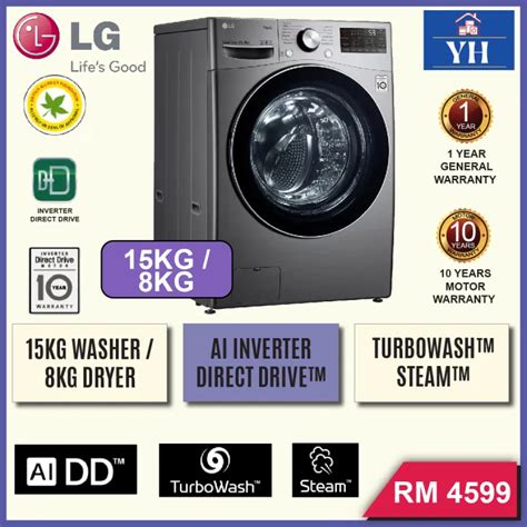 Lg Thinq 15kg 8kg Ai Direct Drive™ Turbowash™ Technology Front Load Washing Machine Washer