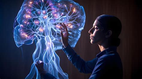 Premium AI Image | A researcher using a neural interface to connect ...