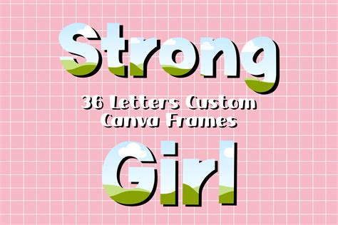 Strong Girl Font Custom Canva Frames Graphic By Tamawuku Creative Fabrica