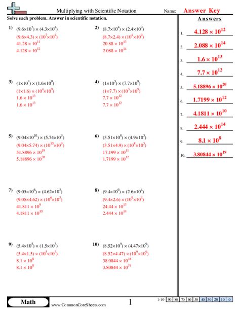 Multiplying With Scientific Notation Worksheet Download Worksheets Library