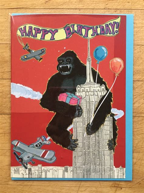 King Kong Birthday Card Etsy