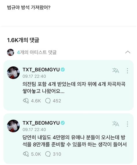 잡담 아니 범규 아이유님 콘 후기 동종업계인거 티난다곸 인스티즈instiz 연예 카테고리