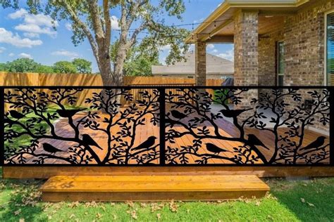 Metal Decorative Panel Garden Fence Art Outdoor Laser Cut Etsy