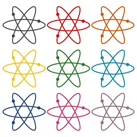 Atom Icons Set Stock Vector Illustration Of Molecular 99729050