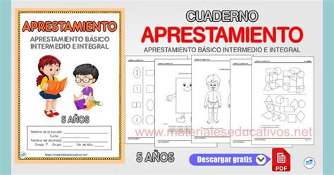 Cuaderno de Actividades Aprestamiento 5 años TOMO I Materiales