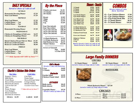 Charlie S Chicken Tahlequah Menu In Tahlequah Oklahoma USA