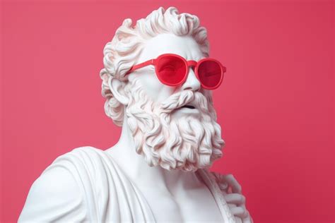 Premium AI Image | White brutal sculpture of Zeus wearing rosecolored ...