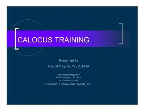 Calocus Training Partners Behavioral Health Management