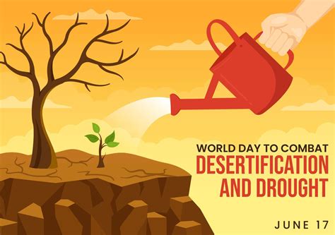 World Day To Combat Desertification And Drought Vector Illustration