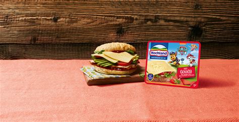 PAW Patrol Sandwich Scheiben mit Gouda Hochland Familienkäserei