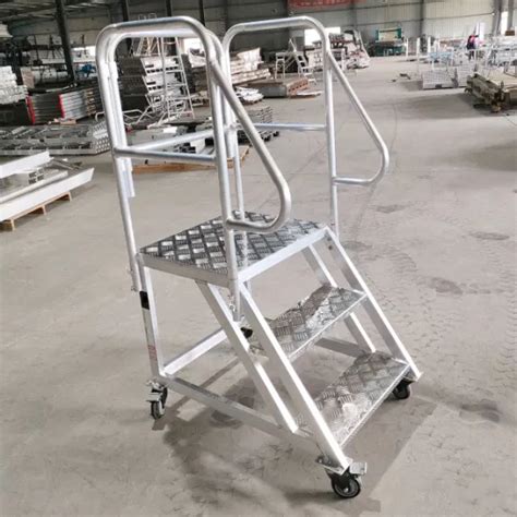 Customized Warehouse Order Picking Steel Movable Platform Ladder With