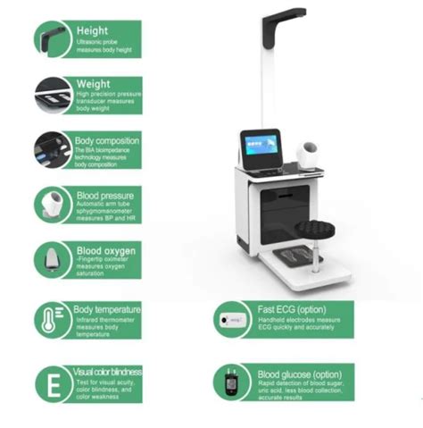 Multi Function Medical Health Check Up Telemedicine Kiosk With Blood