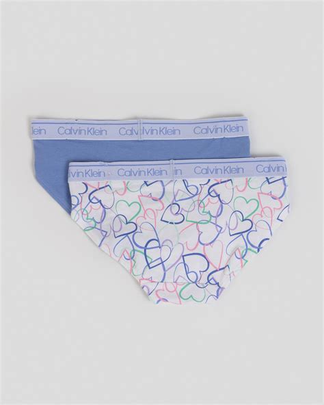 Shop Calvin Klein Girls Cotton Stretch Bikini Brief Pack In Hearts