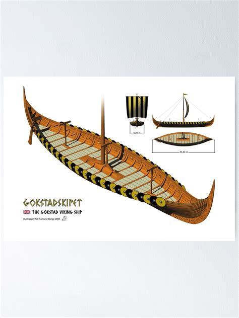 "Gokstad Viking Ship" Poster for Sale by Aasmund | Redbubble