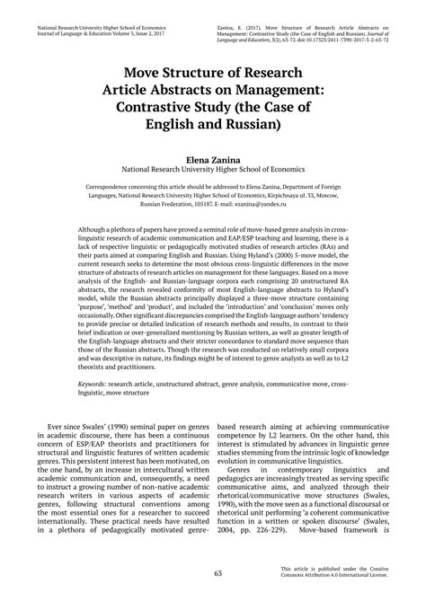 PDF Move Structure Of Research Article Abstracts On Management