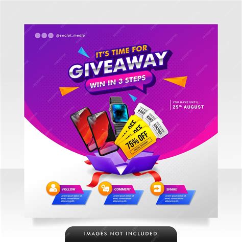 Premium Vector Giveaway Contest Social Media Post Banner Template