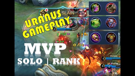 MVP URANUS Part 1 SOLO RANK Build Gameplay MLBB Mobile