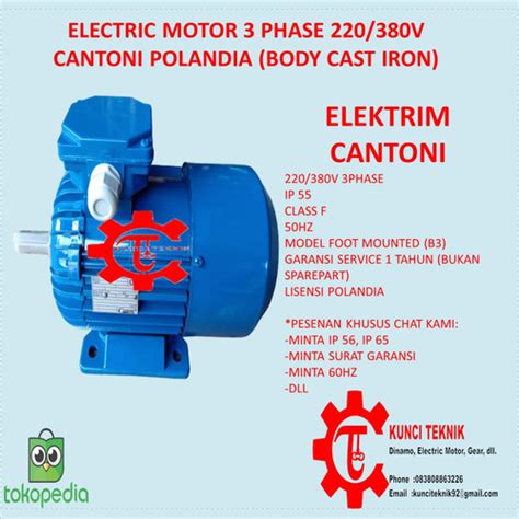 Jual Elektrim Cantoni Polandia Hp Kw Phase Pole B Foot Motor