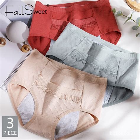 Jual Pcs Women S Menstrual Panties Female Underwear Cotton Period Briefs Sexy Lingerie Leak