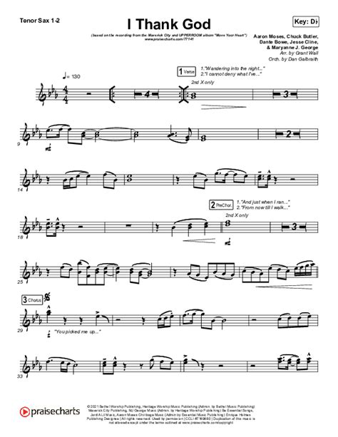 I Thank God Tenor Sax Sheet Music Pdf Maverick City Music Dante Bowe