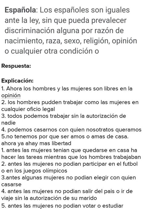 Necesito Cinco Ejemplos En Los Que Los Derechos A Las Igualdades Se