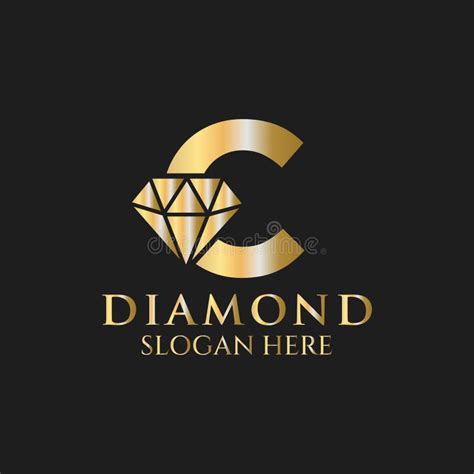 Letter C Diamond Logo Design Jewelry Logo With Diamond Icon Vector