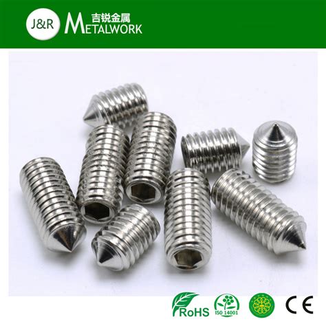 Din Ss Ss Hex Socket Set Screw With Cone Point Hex Socket