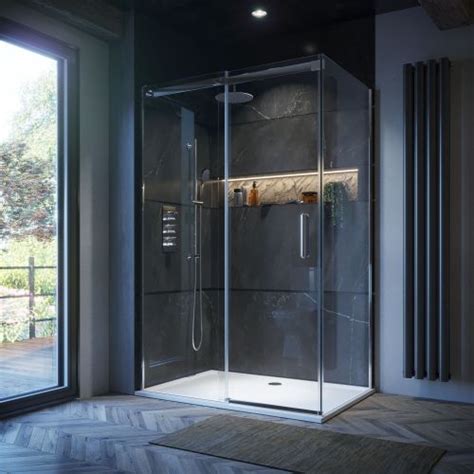 Horizon8 1200 X 900 Frameless Sliding Shower Enclosure 8mm Easy Clean