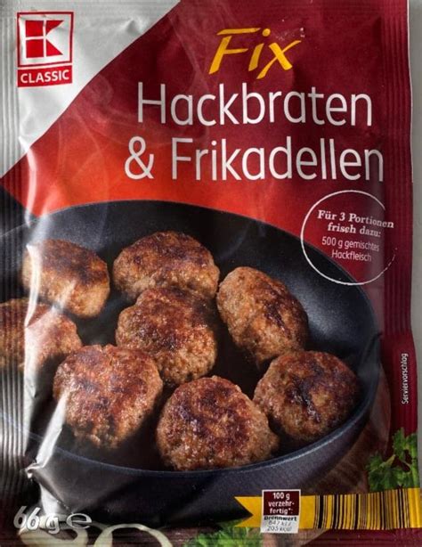 Fit Hackbraten Frikadellen K Classic Kalorie Kj A Nutri N Hodnoty