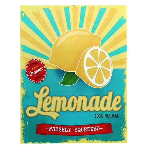 Barnyard Designs Freshly Squeezed Lemonade Retro Vintage Tin Bar Sign