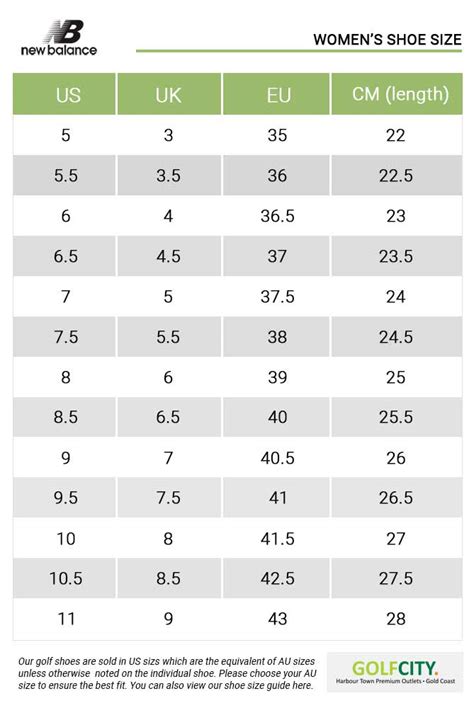 New Balance Shoe Size Chart For Women