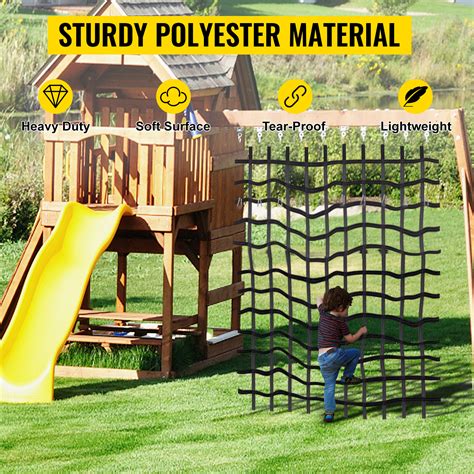 VEVOR Climbing Cargo Net, 10' x 8' Polyester Material, Playground ...