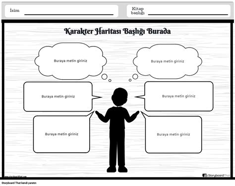 Yeni Olu Turma Sayfas Karakter Haritas Ablonu Siyah Beyaz
