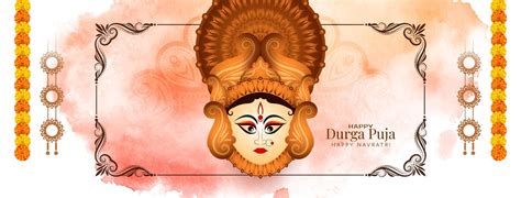 Religious Indian Festival Durga Puja And Happy Navratri Celebration