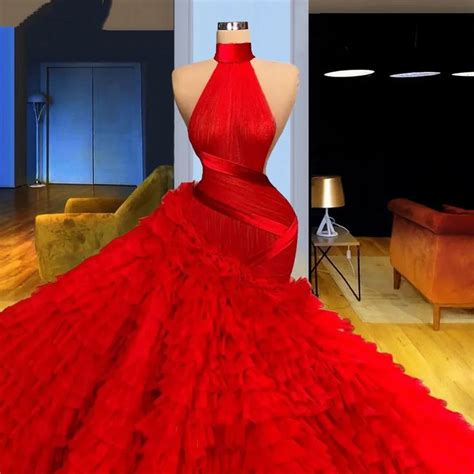 Amazing Red Wedding Dresses Four Designs Ruffles Long Trian Gowns For