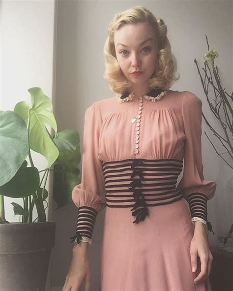 1940s Rose Pink Dress With Glass Buttons