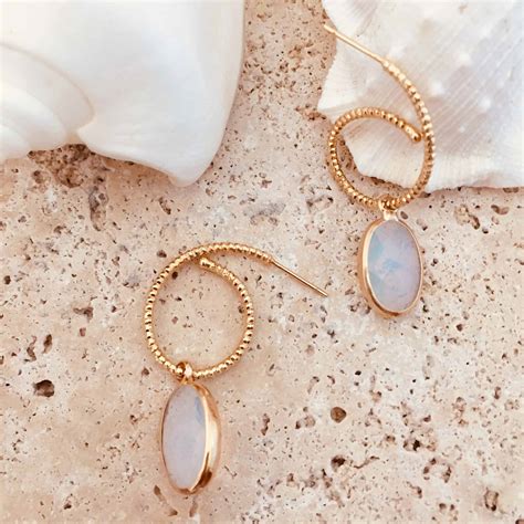 Boucles D Oreilles Alicia Blanc Opal Gwapita