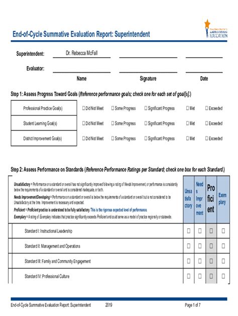 Fillable Online End Of Cycle Summative Evaluation Report